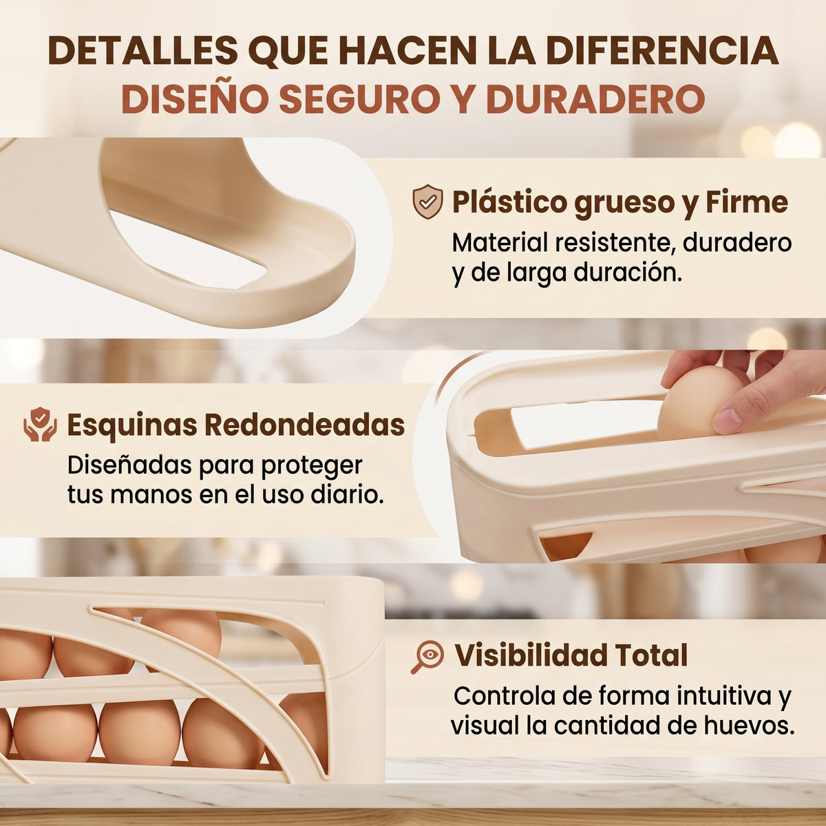 DISPENSADOR DE HUEVOS 4 NIVELES